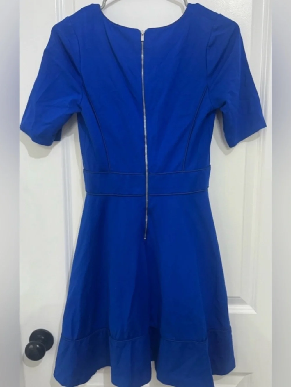 Banana Republic Women's Blue Fit & Flare Skater Dress Short Sleeve Size 4